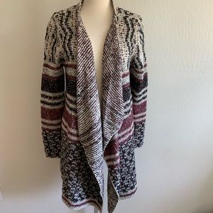 Lucky brand Aztec wool blend waterfall cardigan XL